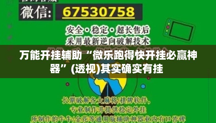 万能开挂辅助“微乐跑得快开挂必赢神器”(透视)其实确实有挂 