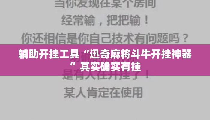 辅助开挂工具“迅奇麻将斗牛开挂神器”其实确实有挂