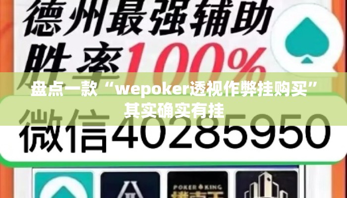 盘点一款“wepoker透视作弊挂购买	”其实确实有挂