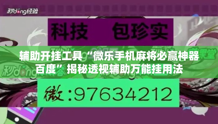 辅助开挂工具“微乐手机麻将必赢神器百度	”揭秘透视辅助万能挂用法