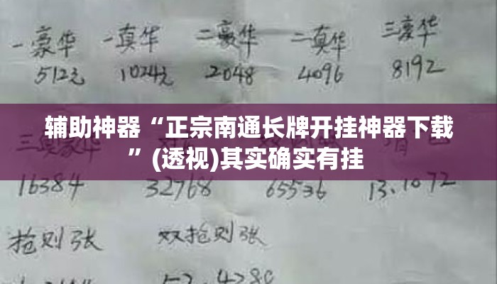辅助神器“正宗南通长牌开挂神器下载	”(透视)其实确实有挂 