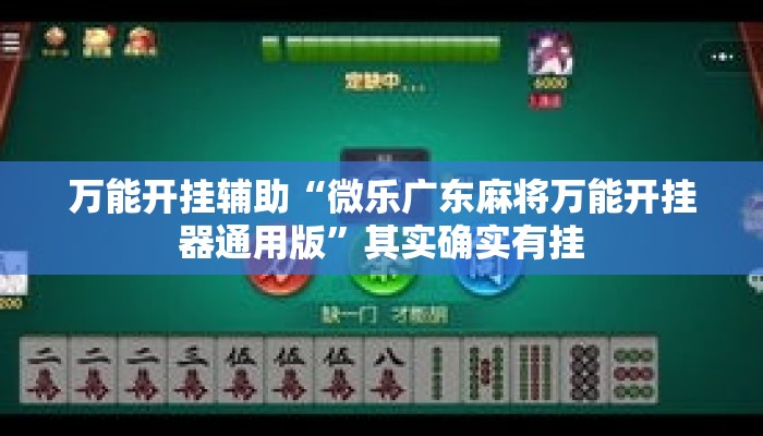 万能开挂辅助“微乐广东麻将万能开挂器通用版	”其实确实有挂