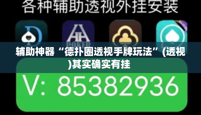 辅助神器“德扑圈透视手牌玩法”(透视)其实确实有挂 
