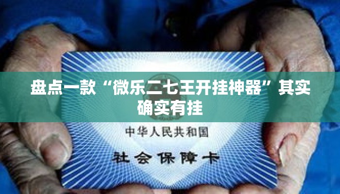盘点一款“微乐二七王开挂神器	”其实确实有挂