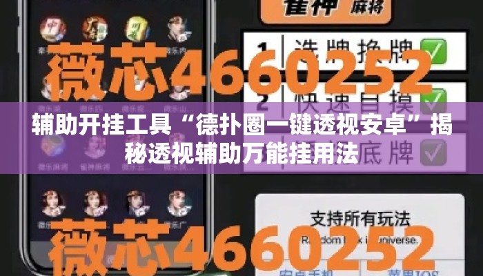 辅助开挂工具“德扑圈一键透视安卓”揭秘透视辅助万能挂用法