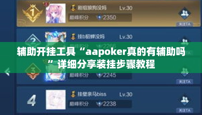 辅助开挂工具“aapoker真的有辅助吗”详细分享装挂步骤教程