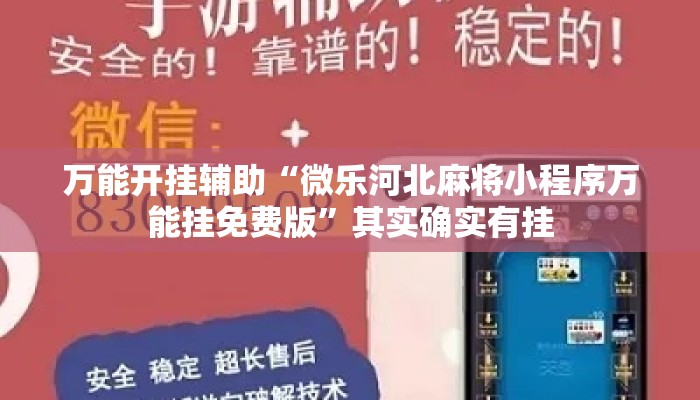 万能开挂辅助“微乐河北麻将小程序万能挂免费版”其实确实有挂