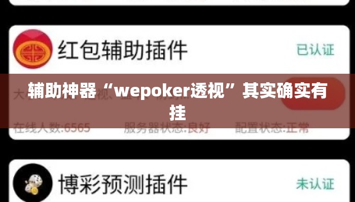辅助神器“wepoker透视	”其实确实有挂