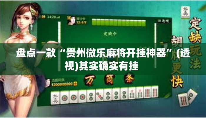 盘点一款“贵州微乐麻将开挂神器”(透视)其实确实有挂 