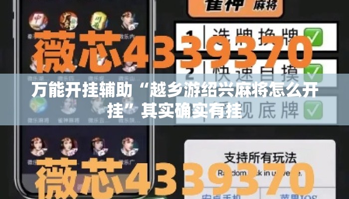 万能开挂辅助“越乡游绍兴麻将怎么开挂	”其实确实有挂
