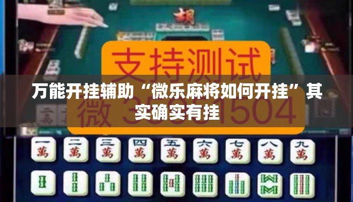 万能开挂辅助“微乐麻将如何开挂	”其实确实有挂
