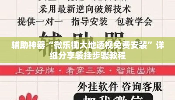 辅助神器“微乐锄大地透视免费安装”详细分享装挂步骤教程