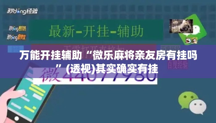万能开挂辅助“微乐麻将亲友房有挂吗	”(透视)其实确实有挂 