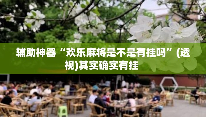 辅助神器“欢乐麻将是不是有挂吗”(透视)其实确实有挂 