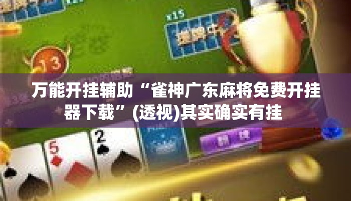 万能开挂辅助“雀神广东麻将免费开挂器下载”(透视)其实确实有挂 