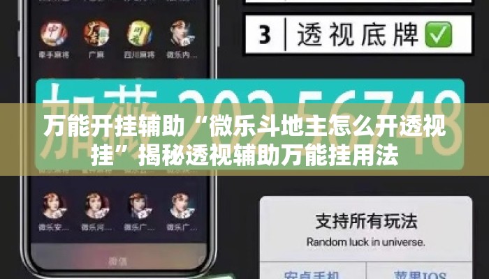 万能开挂辅助“微乐斗地主怎么开透视挂	”揭秘透视辅助万能挂用法
