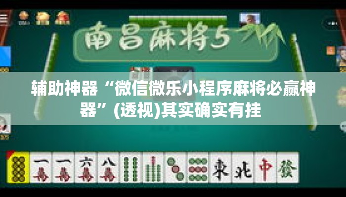 辅助神器“微信微乐小程序麻将必赢神器	”(透视)其实确实有挂 