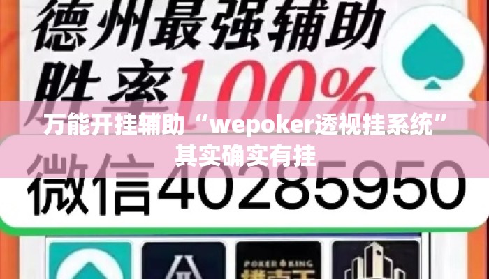 万能开挂辅助“wepoker透视挂系统”其实确实有挂