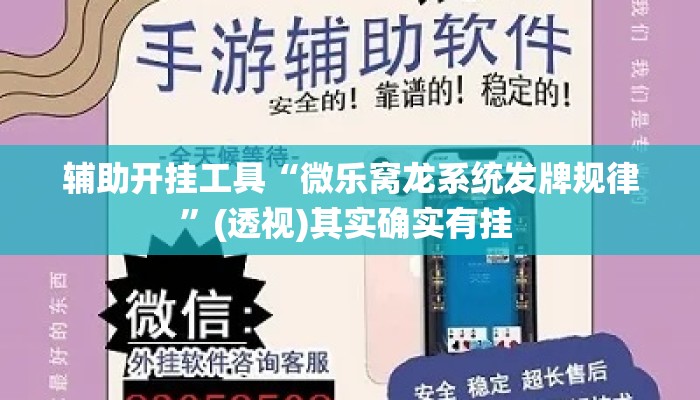 辅助开挂工具“微乐窝龙系统发牌规律”(透视)其实确实有挂 