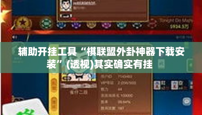 辅助开挂工具“棋联盟外卦神器下载安装	”(透视)其实确实有挂 