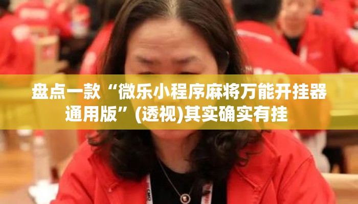 盘点一款“微乐小程序麻将万能开挂器通用版”(透视)其实确实有挂 