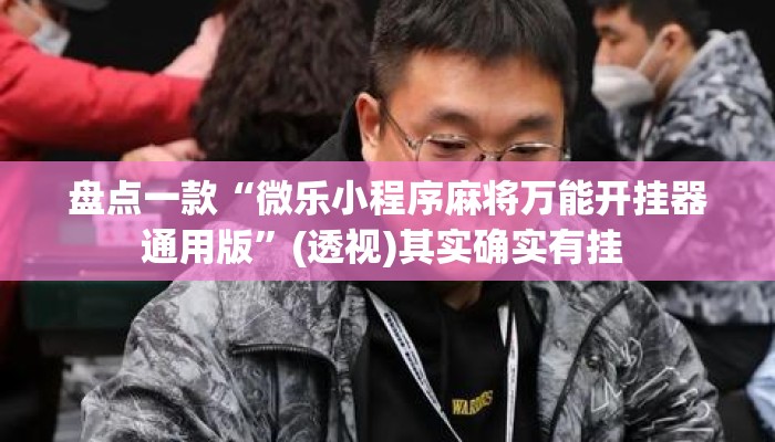 盘点一款“微乐小程序麻将万能开挂器通用版	”(透视)其实确实有挂 