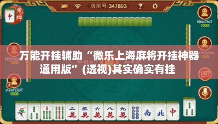 万能开挂辅助“微乐上海麻将开挂神器通用版	”(透视)其实确实有挂 