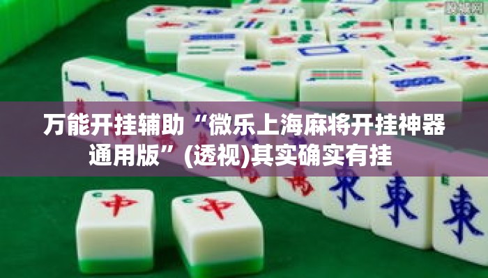 万能开挂辅助“微乐上海麻将开挂神器通用版”(透视)其实确实有挂 