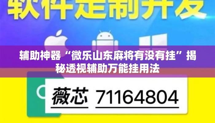 辅助神器“微乐山东麻将有没有挂	”揭秘透视辅助万能挂用法