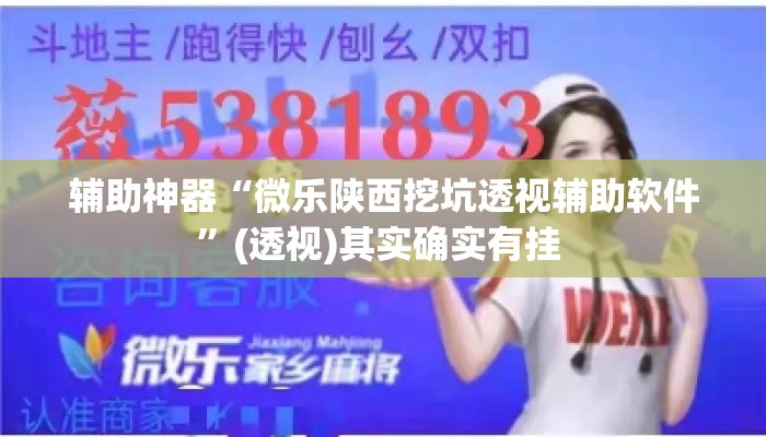 辅助神器“微乐陕西挖坑透视辅助软件”(透视)其实确实有挂 