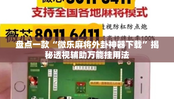 盘点一款“微乐麻将外卦神器下载”揭秘透视辅助万能挂用法