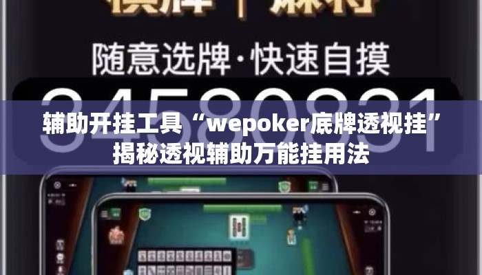 辅助开挂工具“wepoker底牌透视挂”揭秘透视辅助万能挂用法