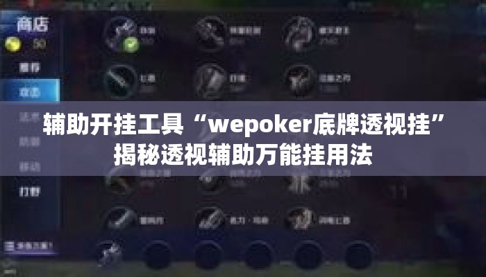 辅助开挂工具“wepoker底牌透视挂	”揭秘透视辅助万能挂用法