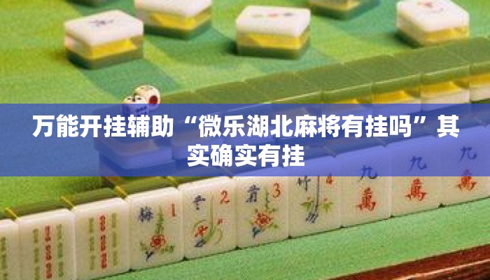 万能开挂辅助“微乐湖北麻将有挂吗”其实确实有挂