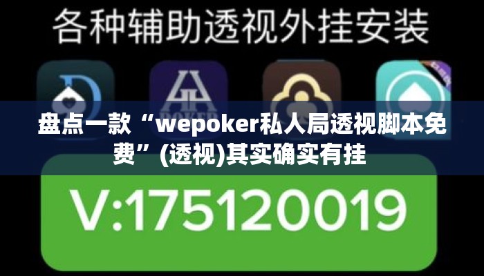 盘点一款“wepoker私人局透视脚本免费”(透视)其实确实有挂 