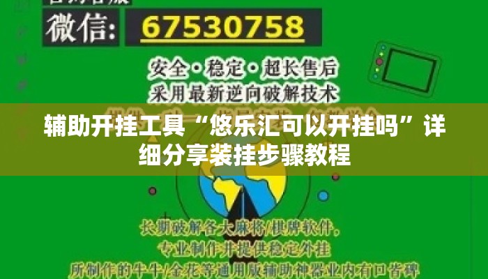 辅助开挂工具“悠乐汇可以开挂吗	”详细分享装挂步骤教程