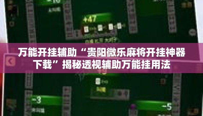 万能开挂辅助“贵阳微乐麻将开挂神器下载	”揭秘透视辅助万能挂用法