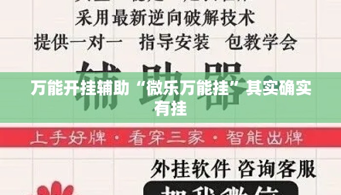 万能开挂辅助“微乐万能挂”其实确实有挂