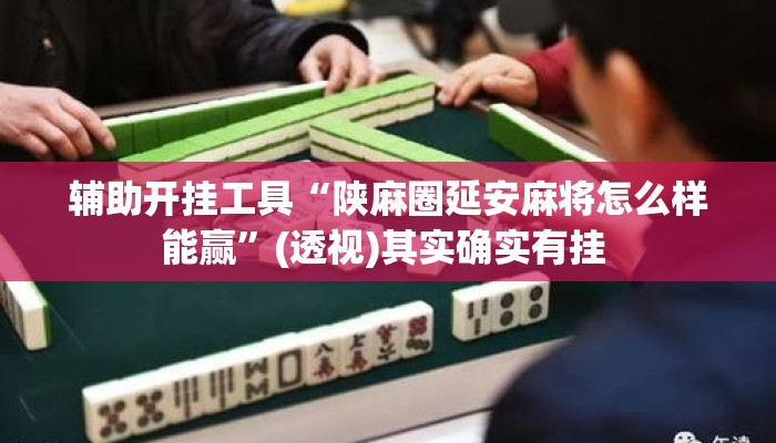 辅助开挂工具“陕麻圈延安麻将怎么样能赢	”(透视)其实确实有挂 