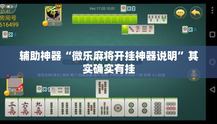 辅助神器“微乐麻将开挂神器说明”其实确实有挂