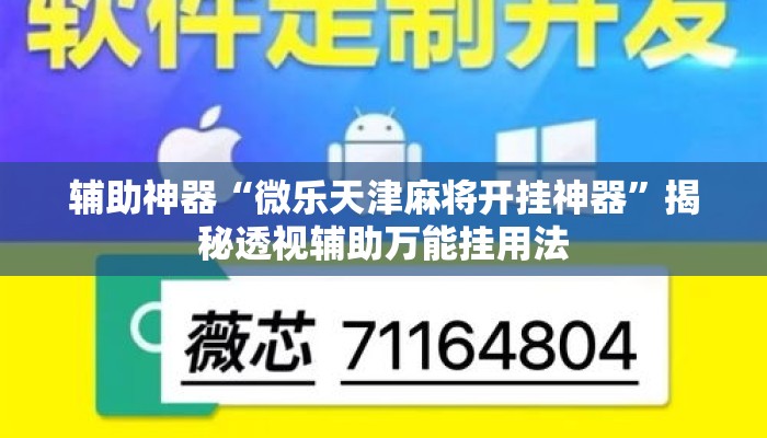 辅助神器“微乐天津麻将开挂神器	”揭秘透视辅助万能挂用法