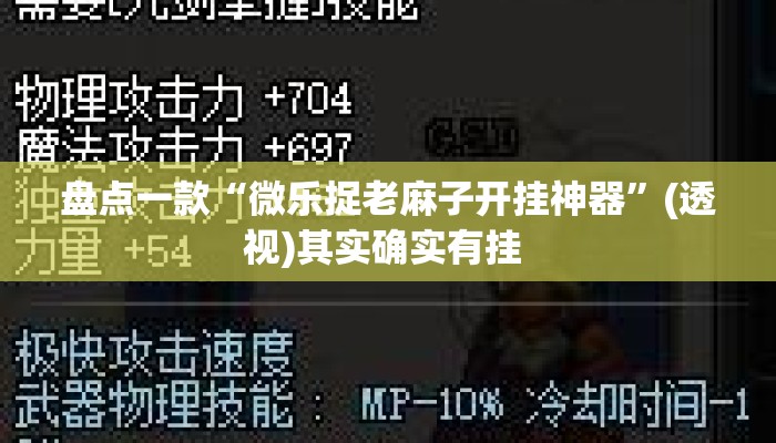 盘点一款“微乐捉老麻子开挂神器”(透视)其实确实有挂 
