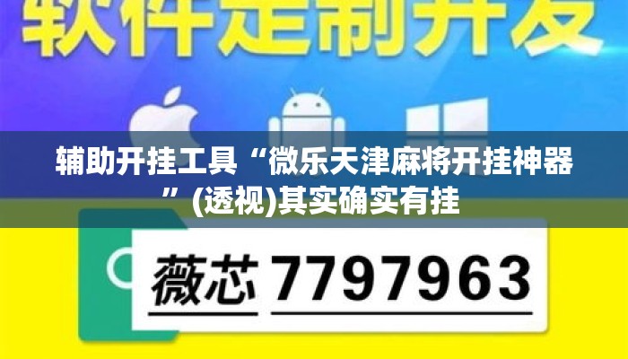 辅助开挂工具“微乐天津麻将开挂神器”(透视)其实确实有挂 