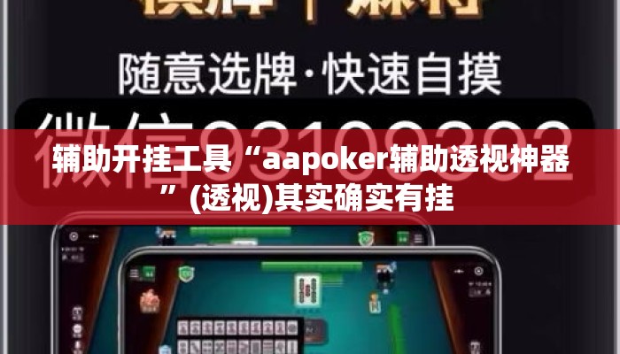 辅助开挂工具“aapoker辅助透视神器”(透视)其实确实有挂 