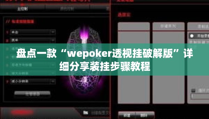 盘点一款“wepoker透视挂破解版”详细分享装挂步骤教程
