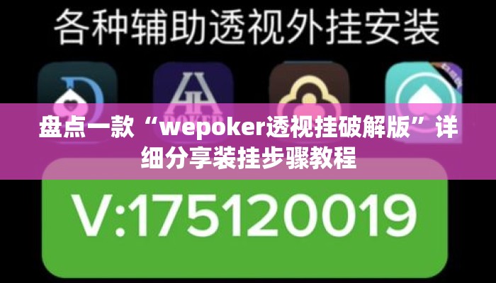 盘点一款“wepoker透视挂破解版”详细分享装挂步骤教程