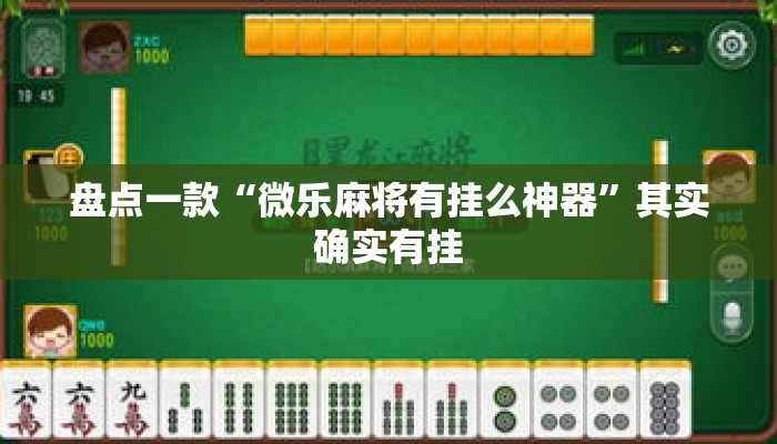 盘点一款“微乐麻将有挂么神器”其实确实有挂