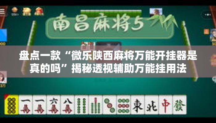 盘点一款“微乐陕西麻将万能开挂器是真的吗	”揭秘透视辅助万能挂用法