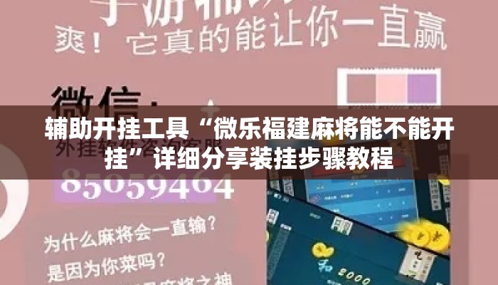 辅助开挂工具“微乐福建麻将能不能开挂”详细分享装挂步骤教程