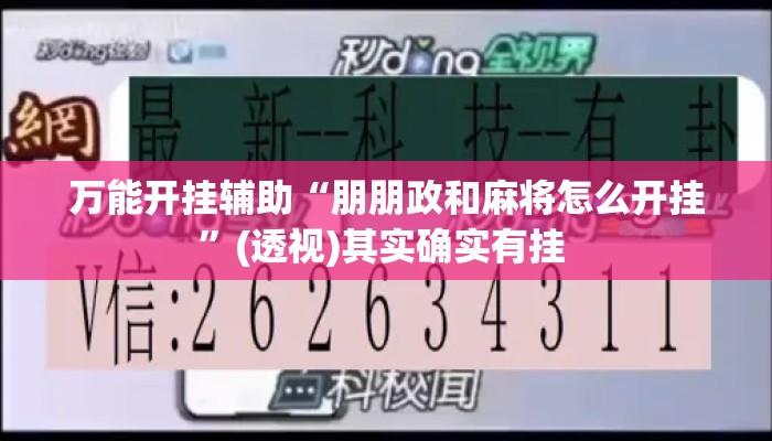 万能开挂辅助“朋朋政和麻将怎么开挂”(透视)其实确实有挂 